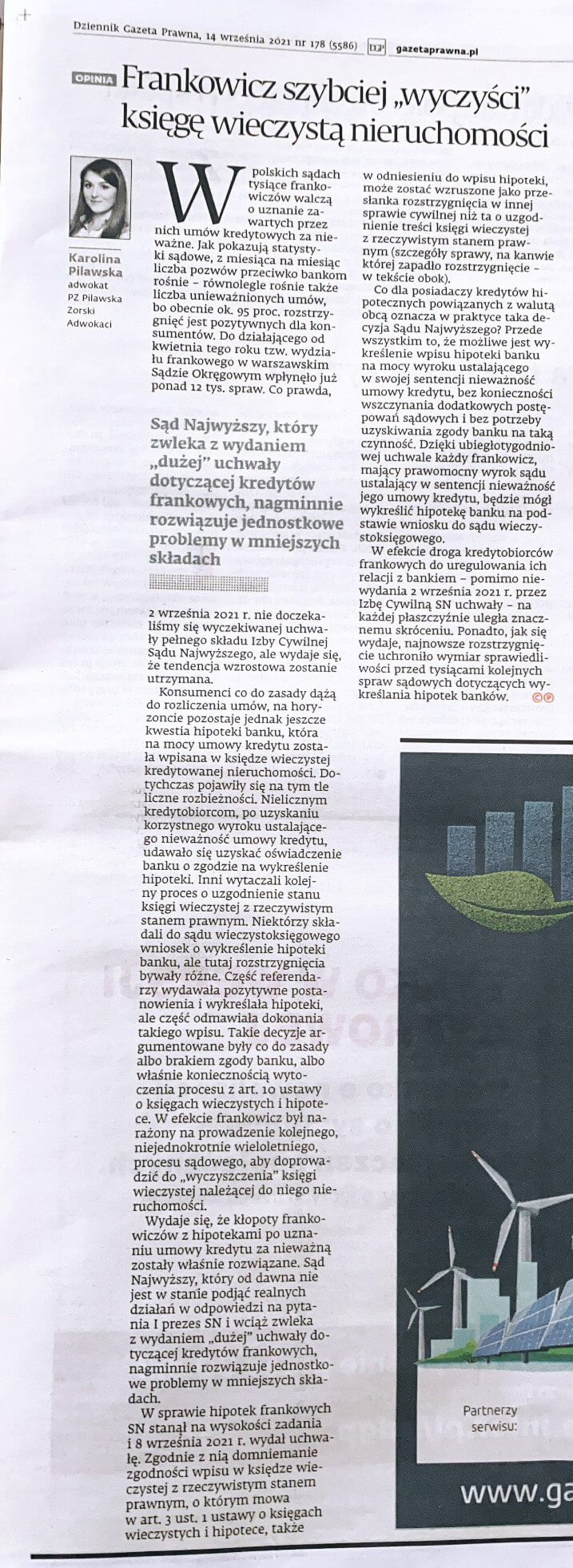 artykuł w gazecie Karoliny Pilawskiej